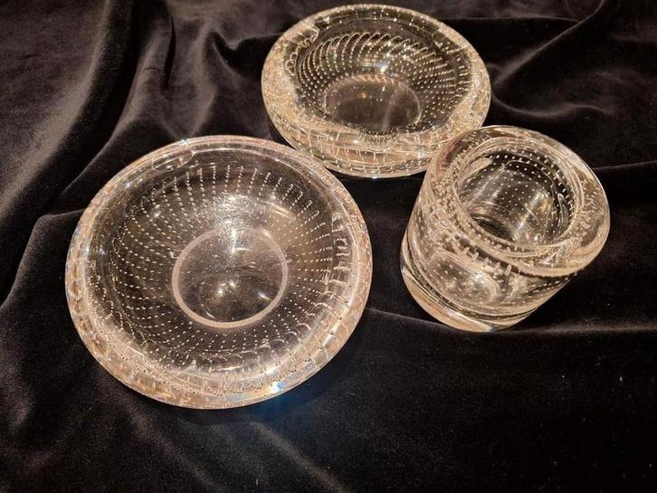 Floris Meydam Leerdam belletjesglas rookset, Antiek en Kunst, Antiek | Glas en Kristal, Ophalen