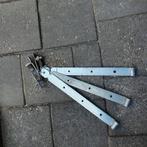 Scharnieren duimheng poort 3st, Ophalen of Verzenden, Zo goed als nieuw, Chroom, Slot