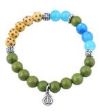 SALE: elastische armband van jade, hout en turqoise steen, Info.adorabeads@gmail.com, Want 18 Hoogvliet, Adorabeads, Verzenden