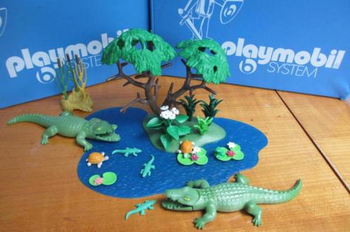 dierentuin safari wild life 3229 krokodillenvijver 100%, Kinderen en Baby's, Speelgoed | Playmobil, Zo goed als nieuw, Complete set