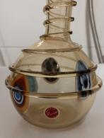 Vintage jaren 50 Murano vaas swirled ribb light amber, Antiek en Kunst, Ophalen of Verzenden