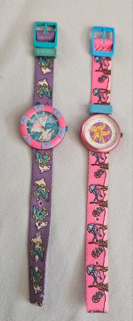 Flik Flak Horloges - Vintage Set 2 stuks, Sieraden, Tassen en Uiterlijk, Horloges | Kinderen, Gebruikt, Jongen of Meisje, Overige kleuren