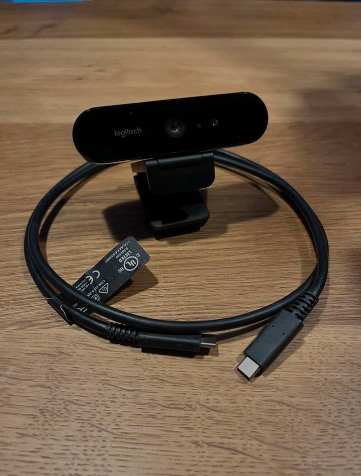 Logitech Brio 4K webcam, Computers en Software, Webcams, Zo goed als nieuw, Bedraad, ChromeOS, Monitorclip, Ophalen of Verzenden