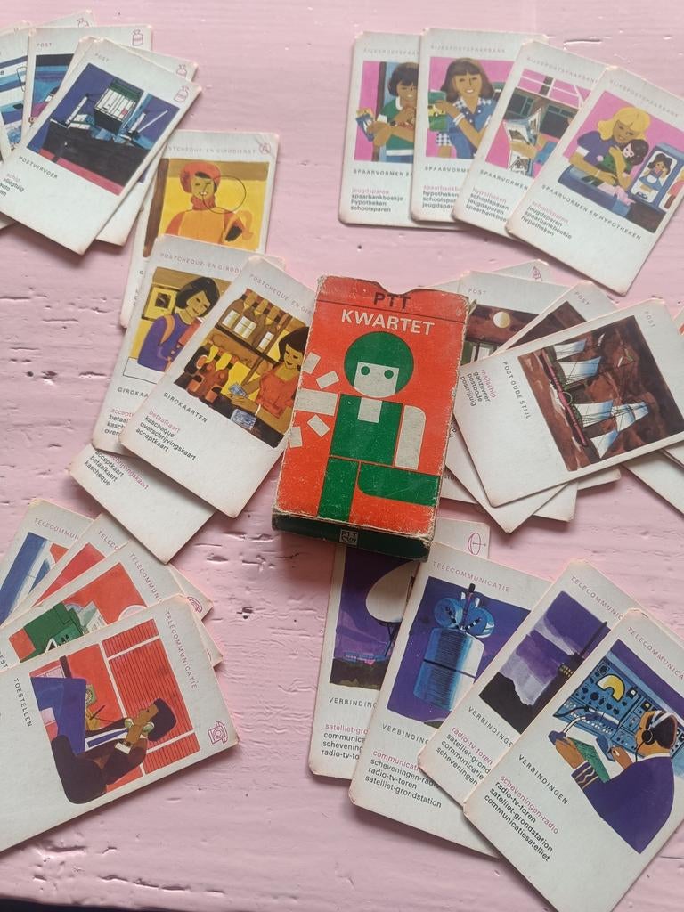 Vintage PTT Kwartet Spel - Compleet, Vijf spelers of meer, Ophalen of Verzenden, Gebruikt, PTT