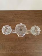 Glazen Kandelaar met 3 Kaarsen, Ophalen of Verzenden, Glas