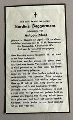 Bidprentje Berdina Baggermans 1879 Gemert 1954, Ophalen of Verzenden, Bidprentje