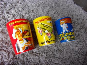 3X MOK/MOKKEN PEIJNENBURG DRINKBEKERS NOSTALGISCHE AFBEELDIN beschikbaar voor biedingen