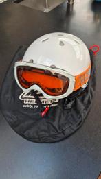 Witte kinderhelm met skibril en helmtas,  maat 48/54 S, Overige merken, Gebruikt, Overige typen, Ophalen of Verzenden