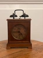 Antieke Houten Wekker met Bellen, Antiek en Kunst, Ophalen of Verzenden