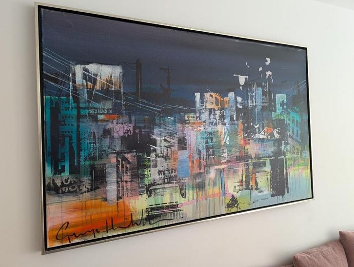 Origineel ingelijst kunstwerk George Heidweiller, Antiek en Kunst, Kunst | Schilderijen | Abstract, Ophalen