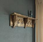 Regaal Kapstok Oud hout stoer sober Landelijk wonen, Wandkapstok, Verzenden, Nieuw, Minder dan 100 cm