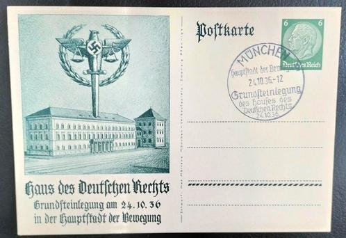 Duitse Rijk Postkarte Haus des Deutschen Rechts SST München., Postzegels en Munten, Brieven en Enveloppen | Buitenland, Briefkaart