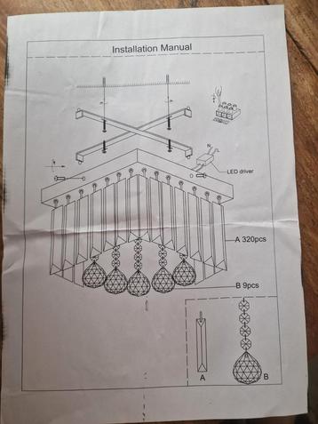 Moderne LED Plafondlamp met Kristallen beschikbaar voor biedingen