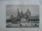 101 / Maastricht het Vrijthof Staalgravure 1860, Antiek en Kunst, Kunst | Etsen en Gravures, Ophalen of Verzenden