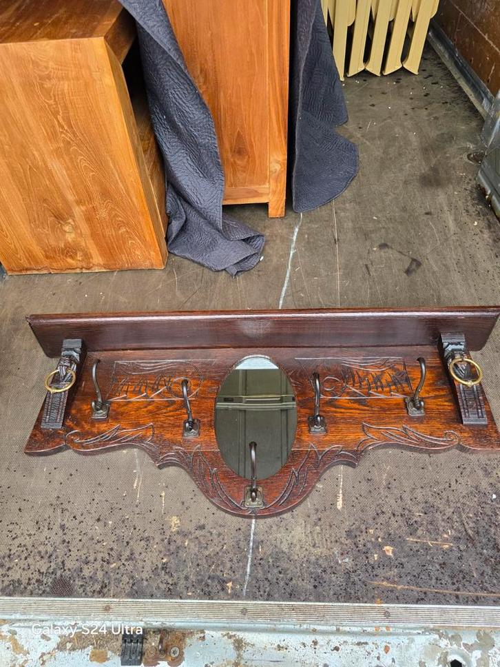 Antieke Kapstok met Spiegel, Antiek en Kunst, Antiek | Overige Antiek, Ophalen