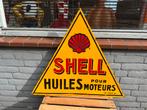 Vintage Shell Emaille Reclamebord - Huiles Moteurs, Ophalen of Verzenden