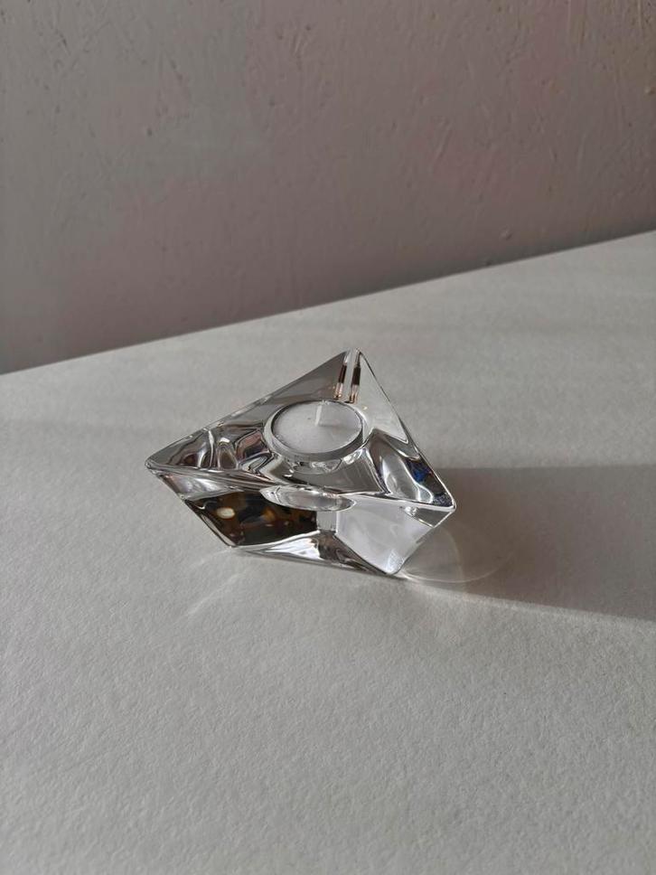 Orrefors kristallen driehoek kaarsenhouder, Antiek en Kunst, Antiek | Glas en Kristal, Ophalen of Verzenden