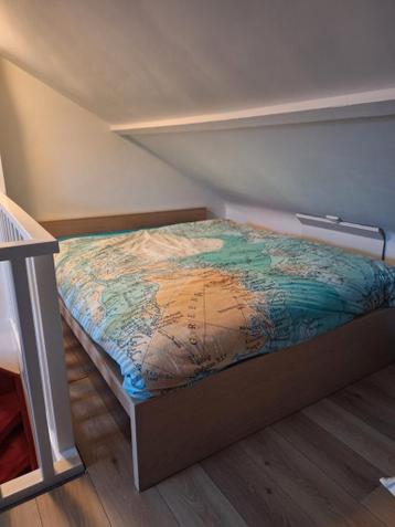 Ikea Malm bedframe + lattenbodem en matras - afbeelding 2