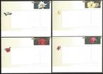 CANADA 2001 4x Rozen Bloemen Domestic Lettermail Envelopes, Verzenden, Postfris, Dier of Natuur