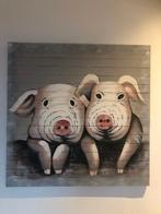 Leuk schilderij van varkens op hout, Ophalen, Gebruikt, Schilderij, 75 tot 100 cm