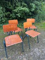 4 eetkamerstoelen (Vintage/Prishaak/old school), Huis en Inrichting, Stoelen, Gebruikt, Bruin, Ophalen of Verzenden, Vier