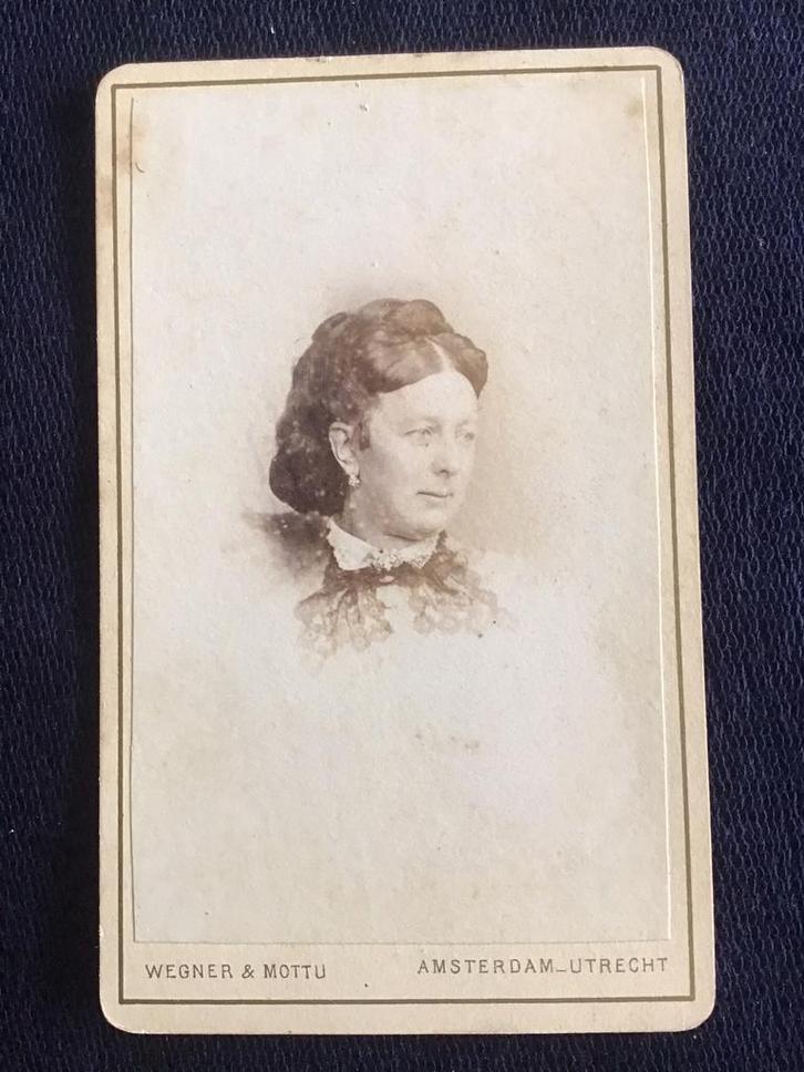 CDV, Dame, WEGNER & MOTTU, AMSTERDAM, Carte de Visite, Verzamelen, Foto's en Prenten, Gebruikt, Foto, Voor 1940, Ophalen of Verzenden