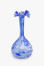 Vintage glazen korenblauw gevlekte vaas, Ophalen, Froufrou's, 6822BJ, Minder dan 50 cm