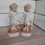 2 biscuit porseleinen beeldjes, zogenaamde St. Jannetjes, Ophalen of Verzenden
