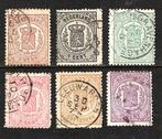 071 nvph 13-18 wapenzegels 1869 gebruikt zie scans, Postzegels en Munten, Verzenden, T/m 1940, Gestempeld