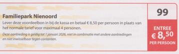Familiepark Nienoord, Leek. Entree €8,50 p.p. Postcode nr 99 beschikbaar voor biedingen
