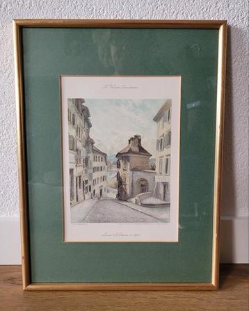 Litho uit oud album 'Le Vieux Lausanne' 1904 beschikbaar voor biedingen