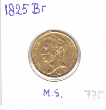 Gouden tientje 1825 Brussel Willem 1 voor 775 euro beschikbaar voor biedingen