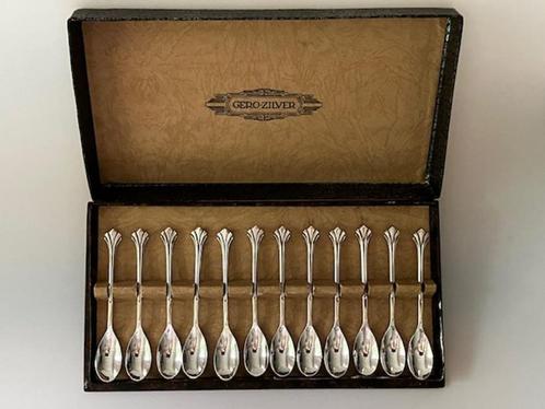 12 Gero Art Deco verzilverde theelepels, Antiek en Kunst, Antiek | Bestek, Ophalen of Verzenden