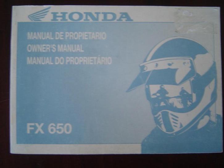 Honda FX650 1999 motorcycle owner's manual FX 650, Motoren, Handleidingen en Instructieboekjes, Honda, Ophalen of Verzenden