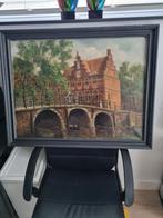 Olieverfschilderij Amsterdam Stadsgezicht, Ophalen of Verzenden