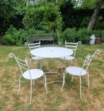 Frans brocante ijzeren bistroset landelijk wit tafeltje tuin, Antiek en Kunst, Curiosa en Brocante, Ophalen