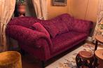 Rode gecapitonneerde velvet medaillon bank / sofa, Ophalen, Gebruikt, Klassiek, Driepersoons