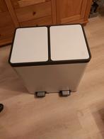 Pedaalemmer Duo wit. Metaal, Huis en Inrichting, Woonaccessoires | Prullenbakken, 40 liter of meer, Ophalen, Zo goed als nieuw