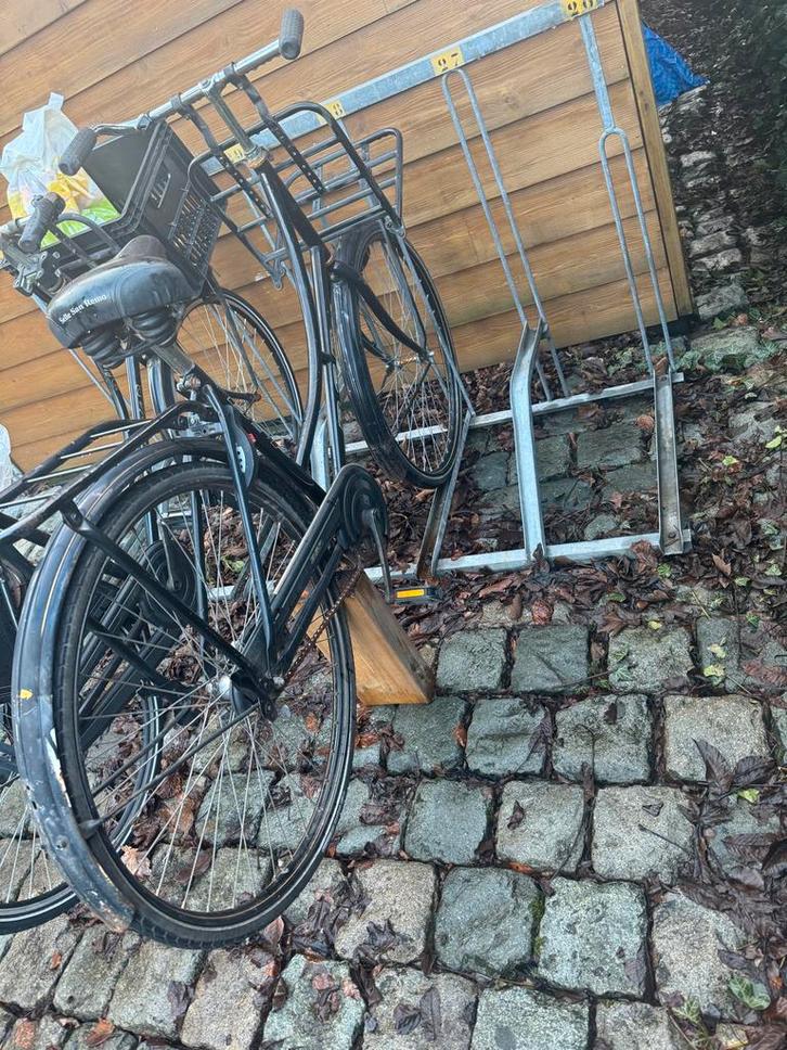 Omafiets - Stationsfiets met bagagerek voor, Fietsen en Brommers, Fietsen | Dames | Omafietsen, Gebruikt, 53 tot 56 cm, Handrem