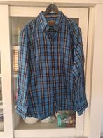 Heren overhemd blauw geruit - GCM Sports - maat XL, Kleding | Heren, Ophalen of Verzenden, Gedragen, Blauw, Halswijdte 43/44 (XL)