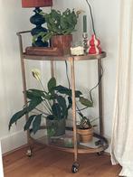 Vintage serveerwagen / kastje op wieltjes, Gebruikt, Minder dan 50 cm, Ophalen of Verzenden, Ovaal