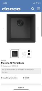 Spoelbak keuken Messina 40 nero black, Huis en Inrichting, Keuken | Keukenelementen, Minder dan 50 cm, Zwart, Nieuw, Ophalen of Verzenden