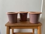 3 Oud roze bloempotjes, Rond, Nieuw, Ophalen of Verzenden, Aardewerk