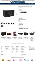 GAS MAX B1-18E 8 inch 500W RMS Subwoofer, Auto diversen, Autospeakers, Info@optimount.nl, Nieuw, Ophalen of Verzenden, Anholtseweg 48A 7091 HB DINXPERLO