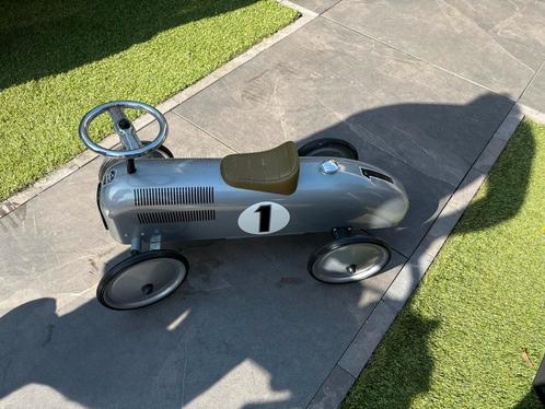Vintage LoopAuto Raceauto Metaal Zilver Bruin, Verzamelen, Speelgoed, Gebruikt, Ophalen