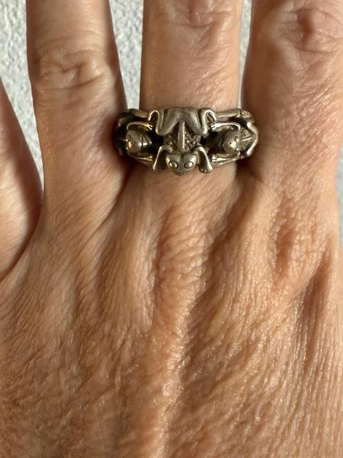 Q200/Oosterse Rivier kikker ( Duim) Ring 20 1/4, Sieraden, Tassen en Uiterlijk, Ringen, Gebruikt, 20 of groter, Overige materialen