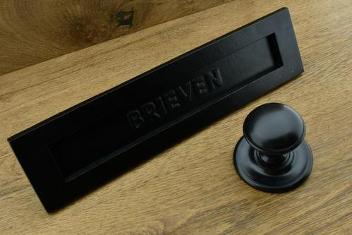 brievenbusklep met een voordeurknop zwart, Doe-het-zelf en Verbouw, Hang- en Sluitwerk, Nieuw, Overige typen, Ophalen of Verzenden