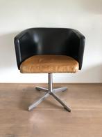 Vintage MCM draaistoel bureaustoel fauteuil, Huis en Inrichting, Bureaustoelen, Ophalen, Gebruikt, Zwart, Bureaustoel