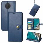 Luxe Wallet Case + Screenprotector voor Nokia G50 _ Blauw, Telecommunicatie, Verzenden, Nieuw, Hoesje of Tasje
