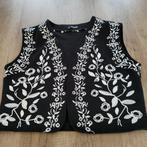 Norah gilet met bloemen - Maat 36, Kleding | Dames, Bodywarmers, Zwart, Ophalen of Verzenden, Zo goed als nieuw, Norah